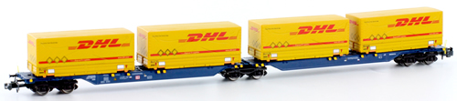 Kato HobbyTrain Lemke H23729 - German Container Wagons Sggmrs 715 DHL of the DB AG